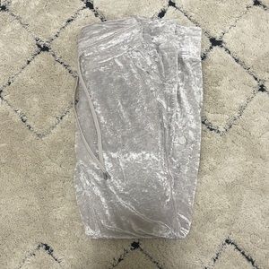 lululemon White Crushed Velvet Joggers